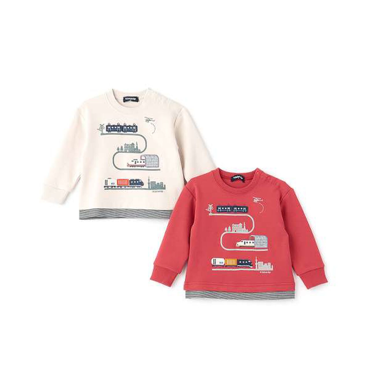 Train Appliqué Stripe Pattern Sweatshirt,Red, large image number 7