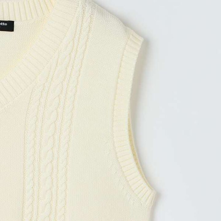 Knit Vest,Ivory, medium image number 3