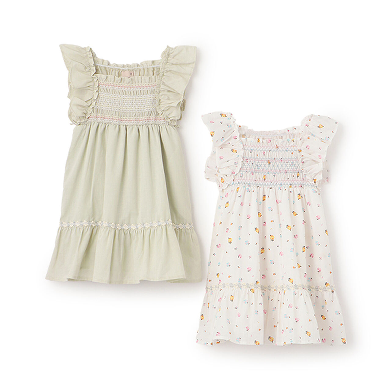 Shirred Tiered One-Piece Dress,Pink, large image number 15