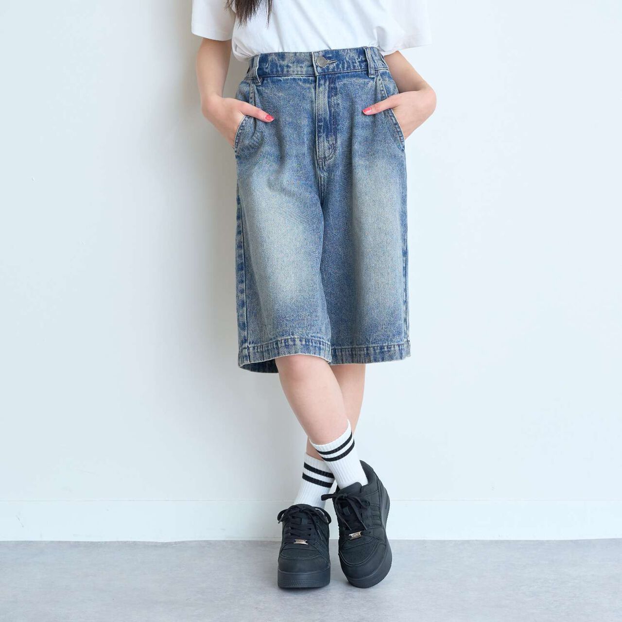 [LTXC] Half-Length Denim Pants,Gray, large image number 9