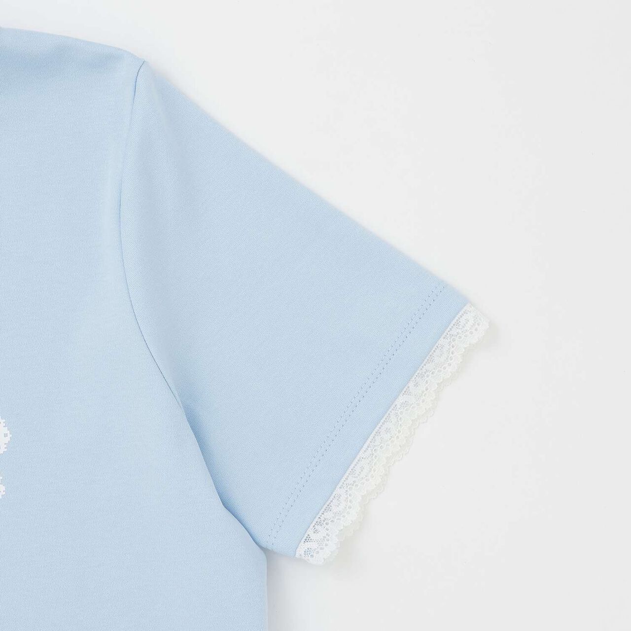 [Cool Touch] Trim Lace Short Sleeve T-Shirt,Off white, large image number 4