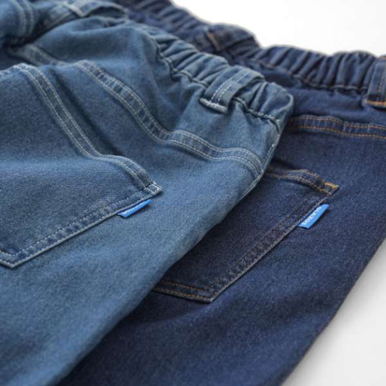 Stretch Denim Relaxed Baggy Pants,Deep blue, large image number 7