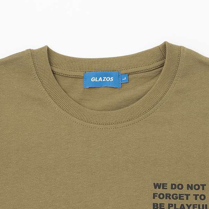 [Affordable] Back Print Short Sleeve T-Shirt,Khaki, medium image number 6