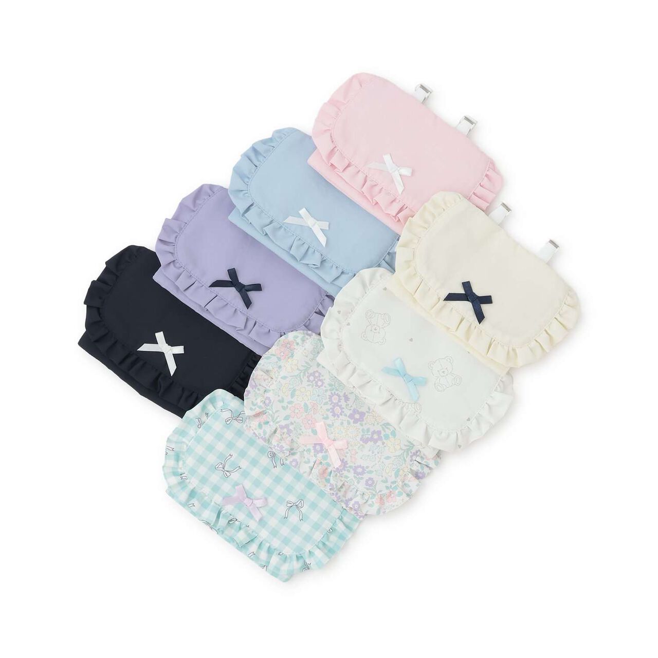 [School-Ready] [Water-Repellent, Anti-Stain, Durable, UV] Frill Detachable Pocket with Ribbon,Blue gray, large image number 14