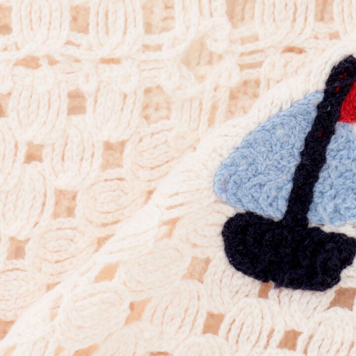 Black Crochet Open-Collar Shirt,Pearl white, medium image number 12