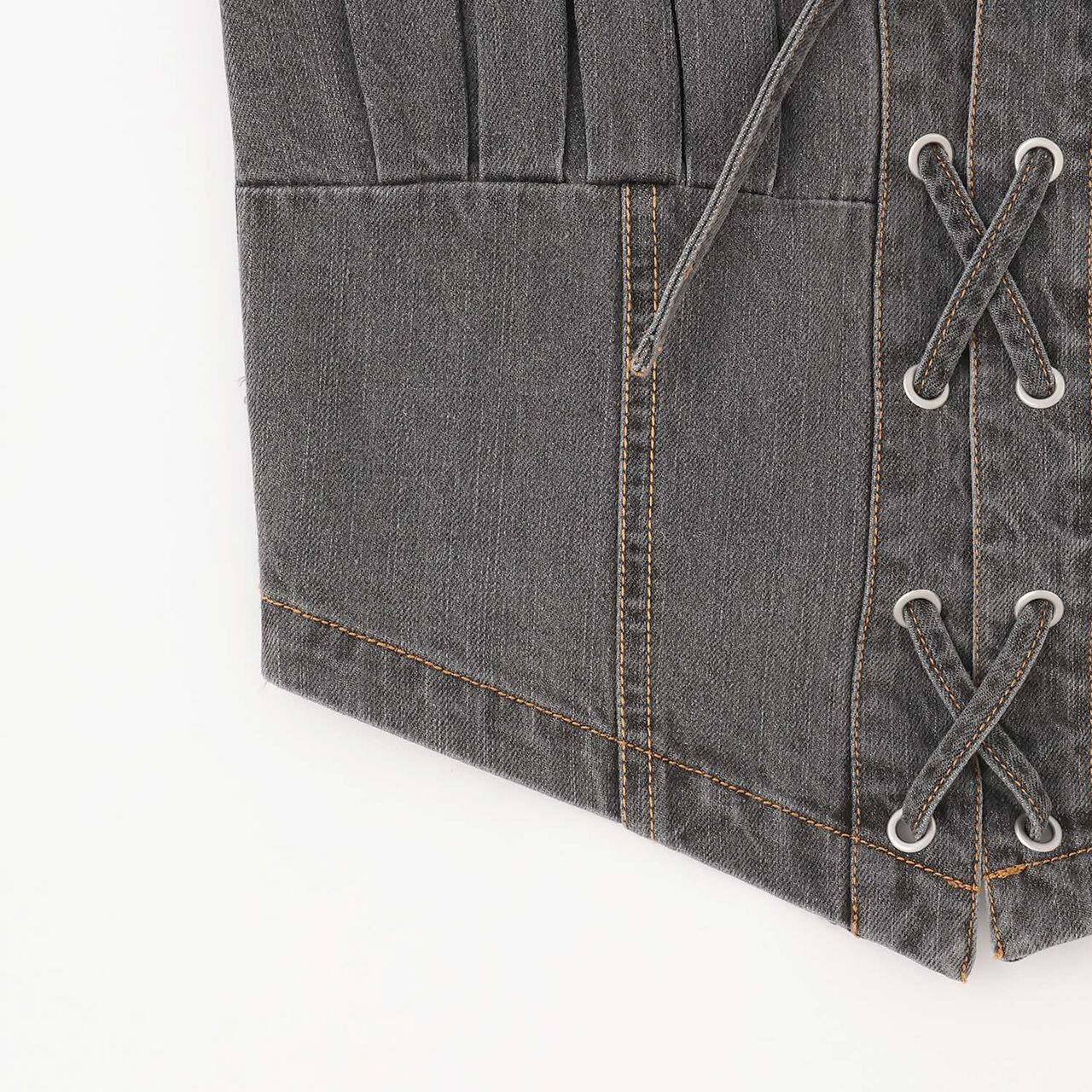 Denim Skirt Outfit Set,Gray, large image number 9