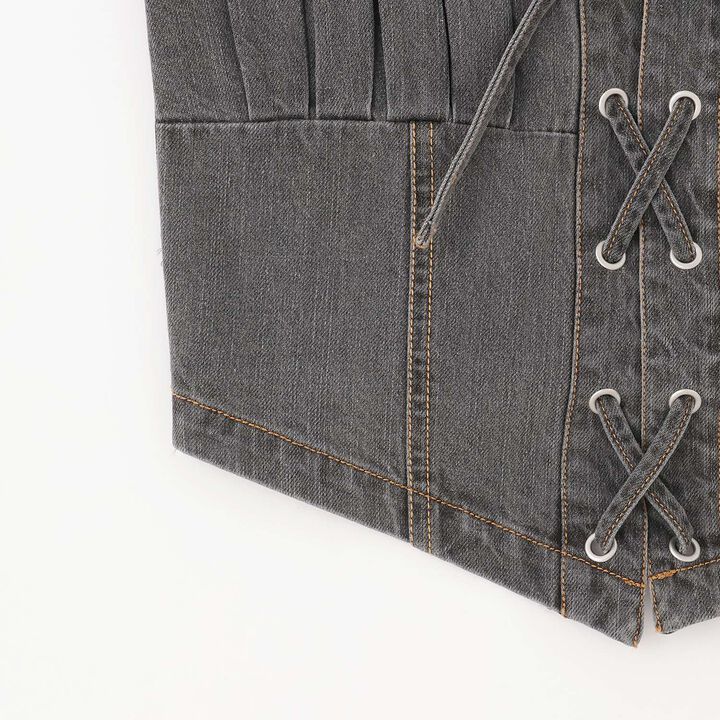 Denim Skirt Outfit Set,Gray, medium image number 9