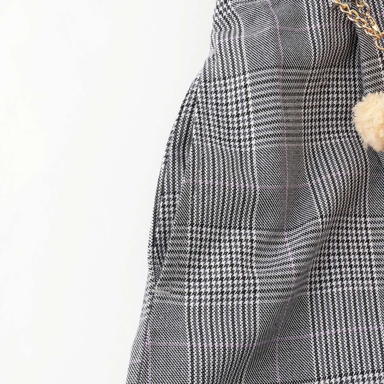 [Restock] Glen Check Shorts with Bear Charm,Black, large image number 4