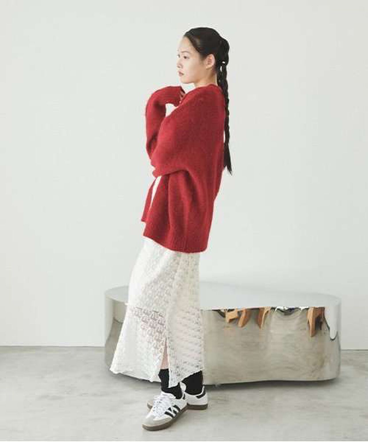 Knit Cardigan,Beige, large image number 8