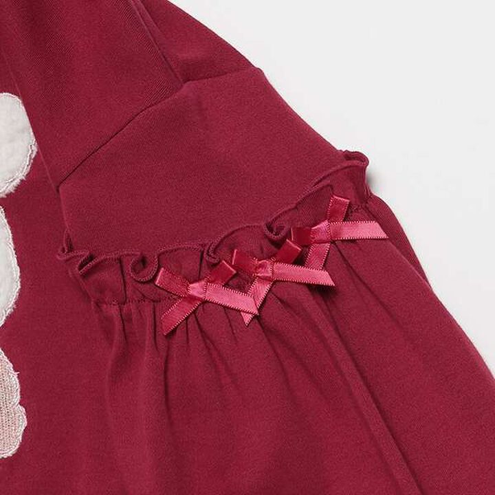 LT Bear Sleeve Contrast Frill,Wine, medium image number 6