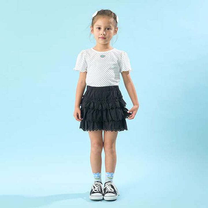 Soft Cotton Mini Puff Short Sleeve T-Shirt with Dot Print,Off white, medium image number 1