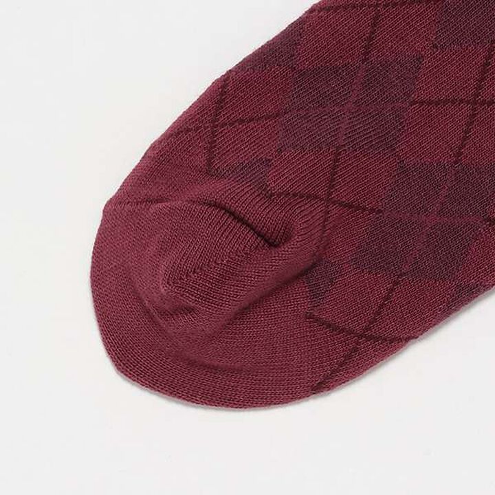 Ribbon-Trimmed Argyle Pattern Socks,Blue, medium image number 2