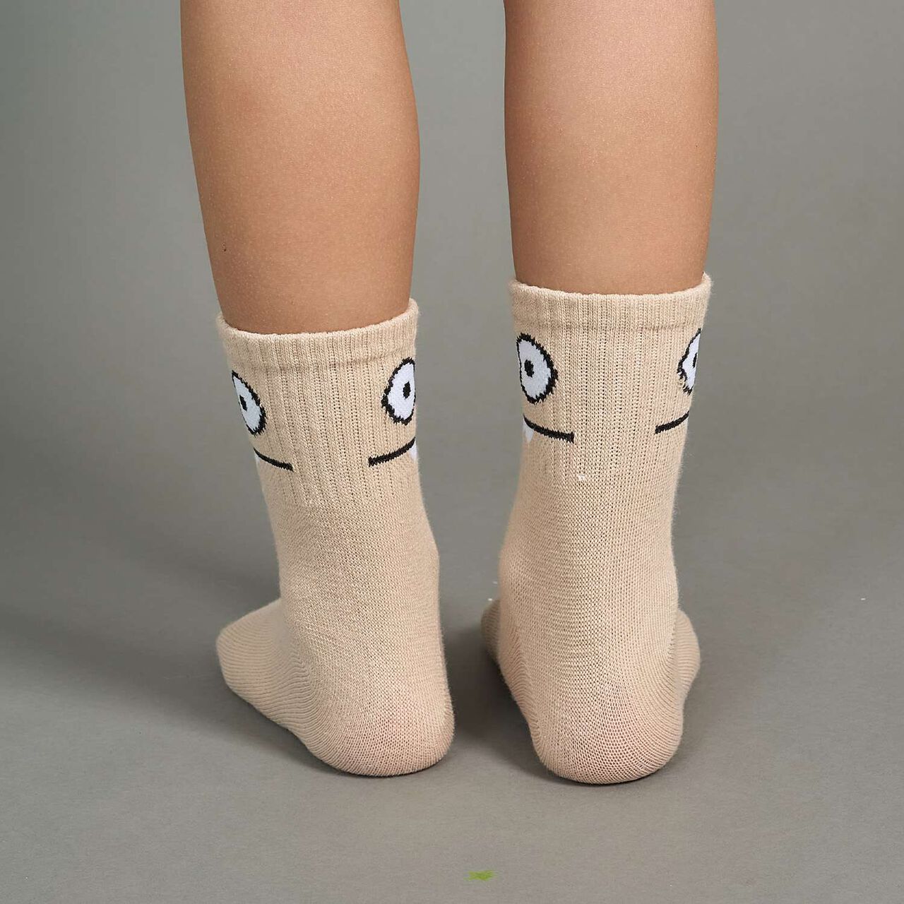 Funny Face Crew Socks,Yellow, large image number 14
