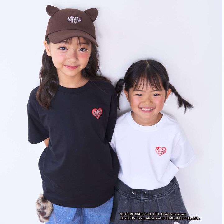 [Parent-Child Matching] LOVEBOAT Loose T-Shirt,Black, medium image number 10