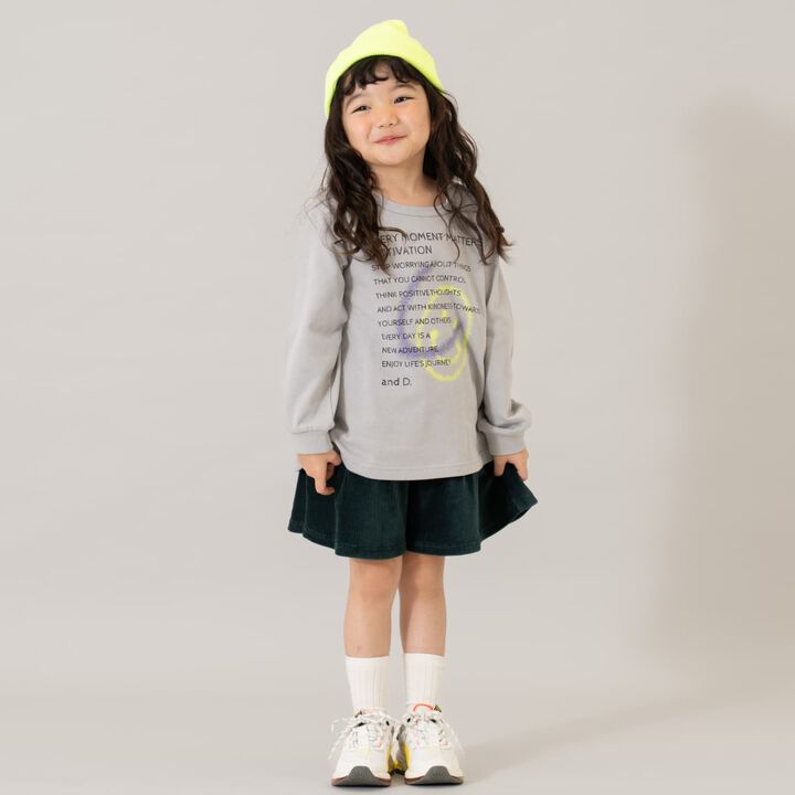 Gathered Cut Corduroy Skirt with Shorts,Deep green, medium image number 6