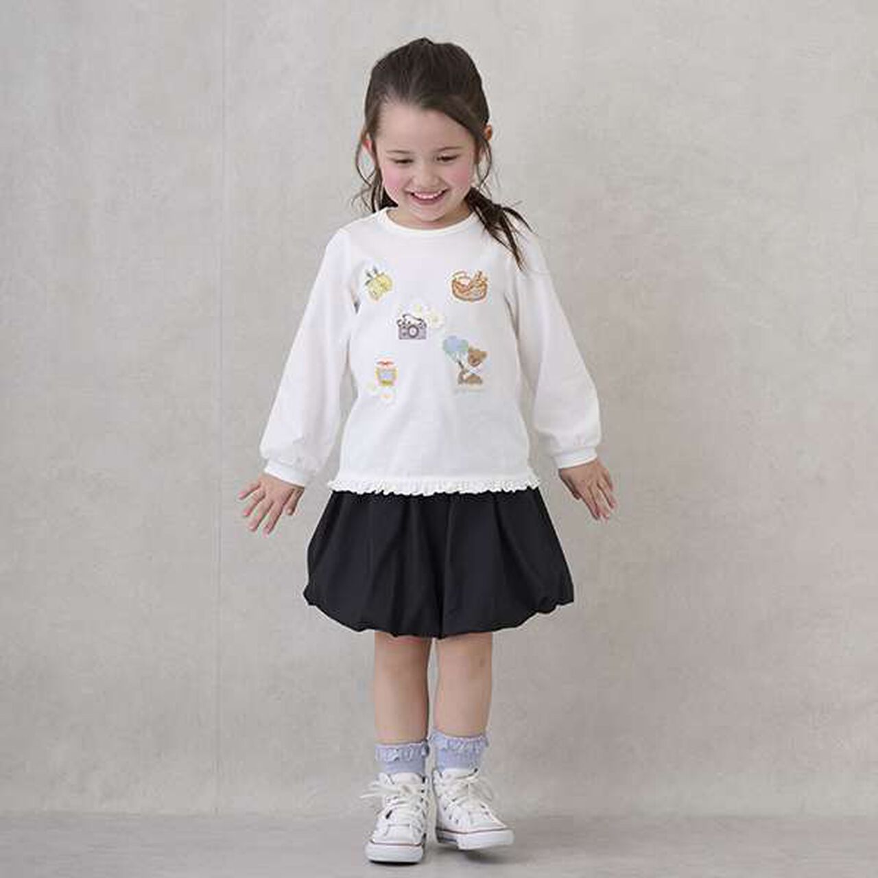 [Link] Balloon Skirt with Shorts,Ivory, large image number 14