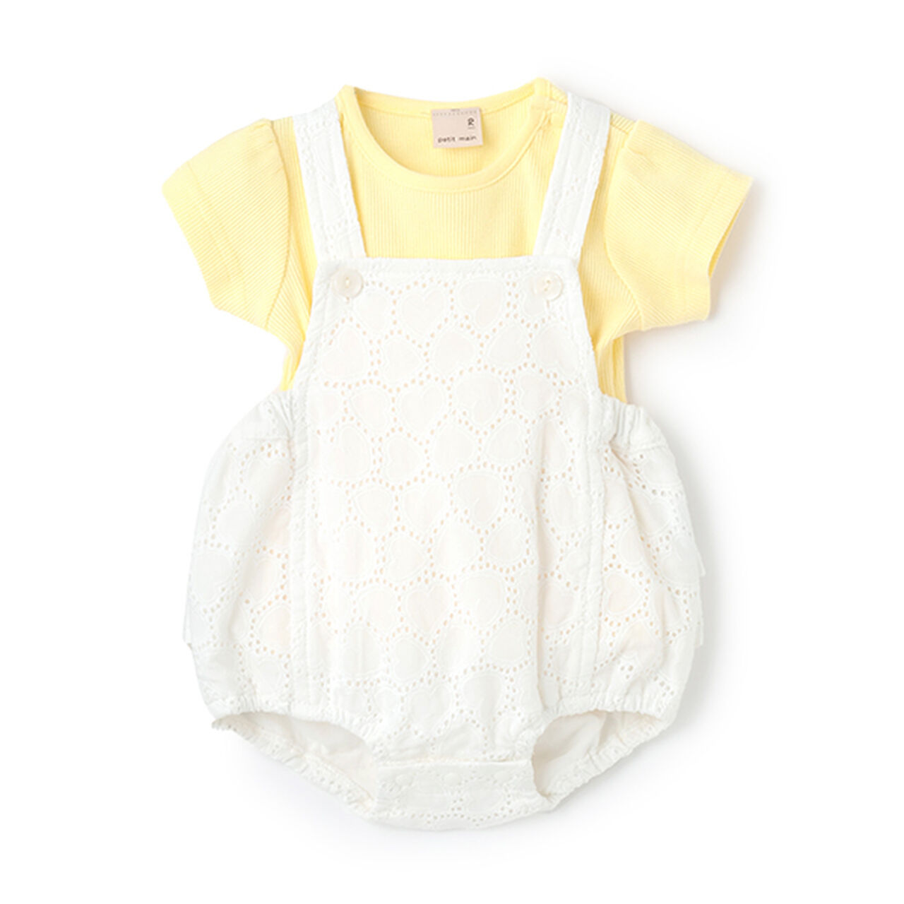 Heart Lace Overalls,Off white, large image number 0