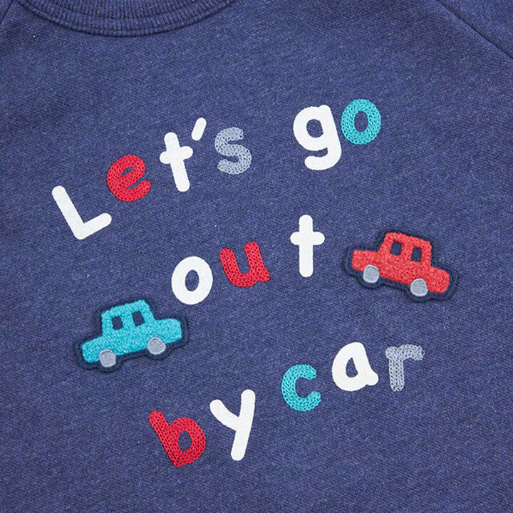 KPBOY Car Motif Fleece Sweatshirt (0 to 0),Navy, medium image number 3