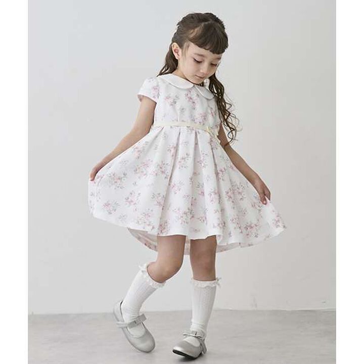 Occasion Collar Pleated One-Piece Dress,Light gray, medium image number 1