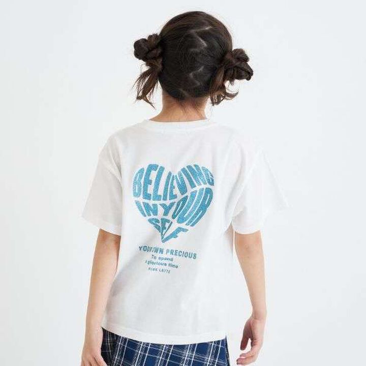 Daily Price Back Heart Lame Logo Short Sleeve T-Shirt,, medium