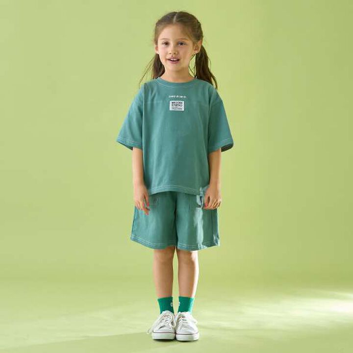 [Coordinatable Setup] [Kaiteki Tenjiku] Contrast Stitching 5-Length Pants,Deep blue, medium image number 17