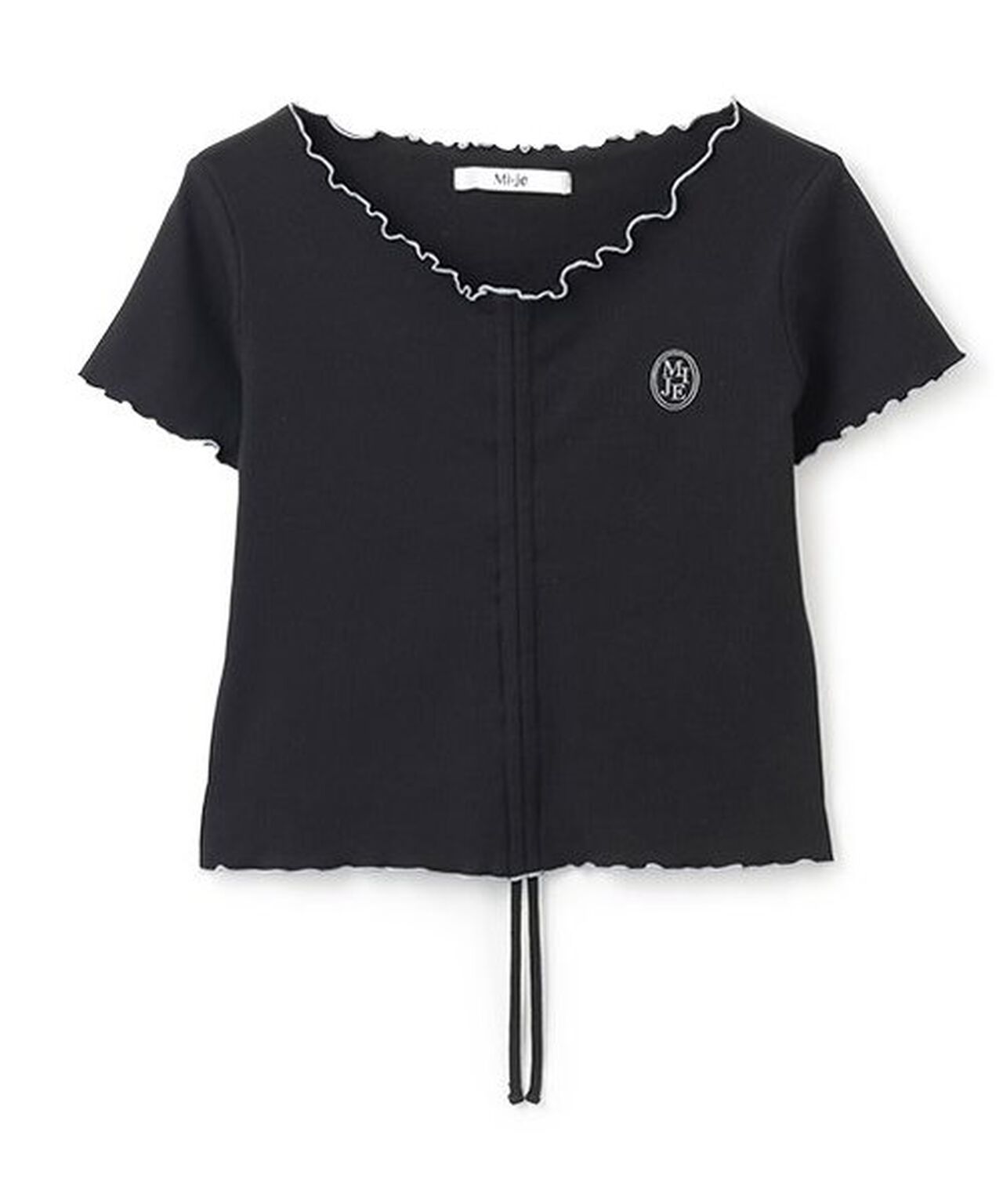 Front Shirred Short-Sleeve Ribbed Top,Lavender, large image number 3