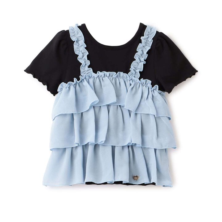 [Either Way Is Fine] UV Protection & Cool Touch Tiered Camisole Docking T-Shirt [Kids Girls],Mint, medium image number 3