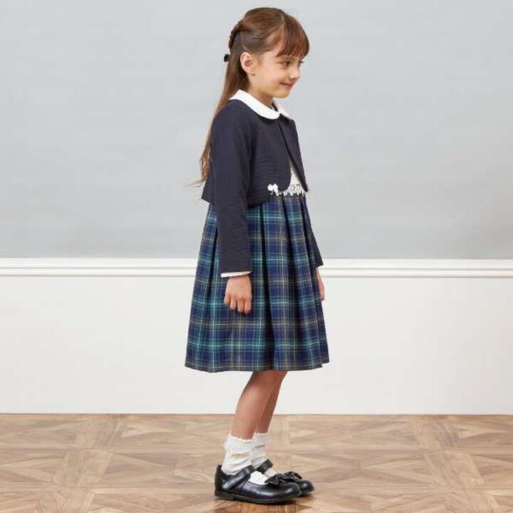 KP Ripple Ponte Fabric Collared Bolero [110-130],Off white, medium image number 10