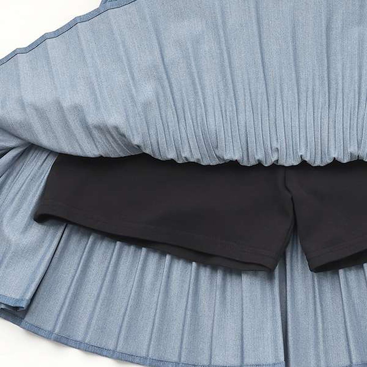 Easy Pleated Skirt-Pants,Moderate blue, large image number 6