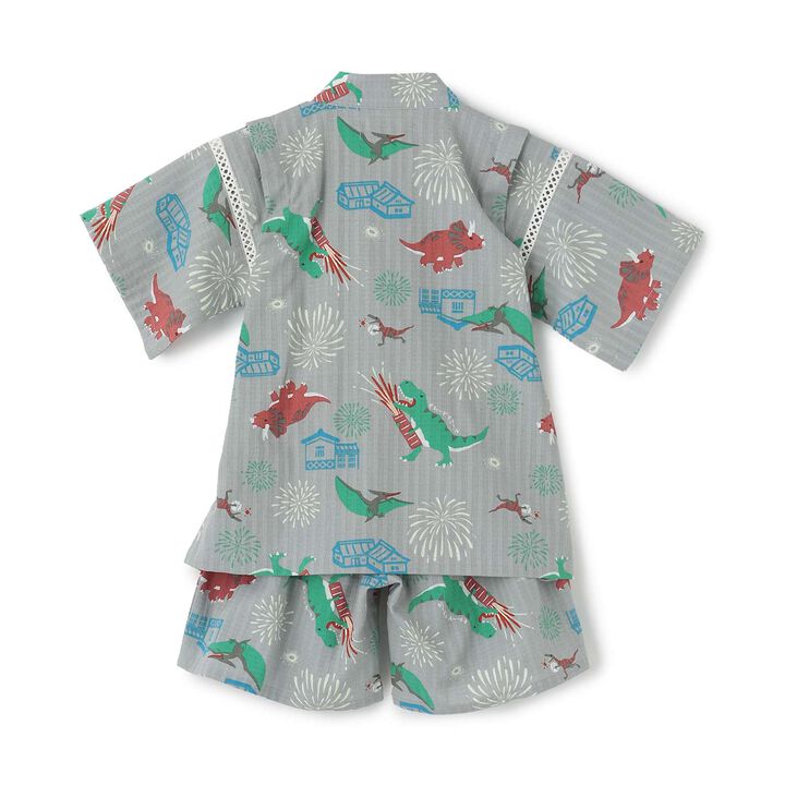 Dinosaur Print Jinbei,Gray, medium image number 1