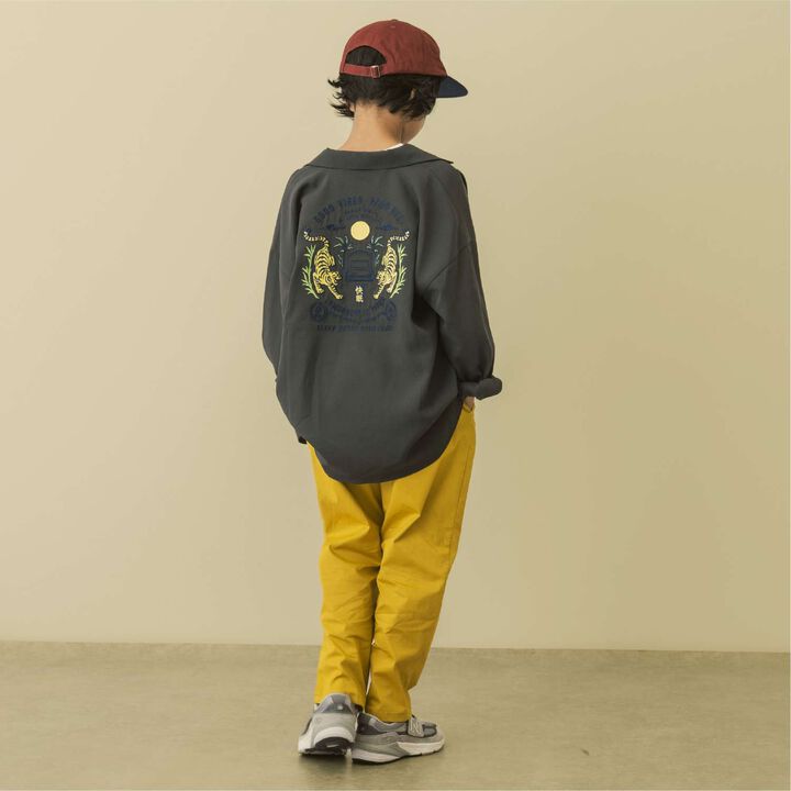 [Parent-Child Matching] Assorted Souvenir Embroidered Long-Sleeve Shirt,Charcoal gray, medium image number 8