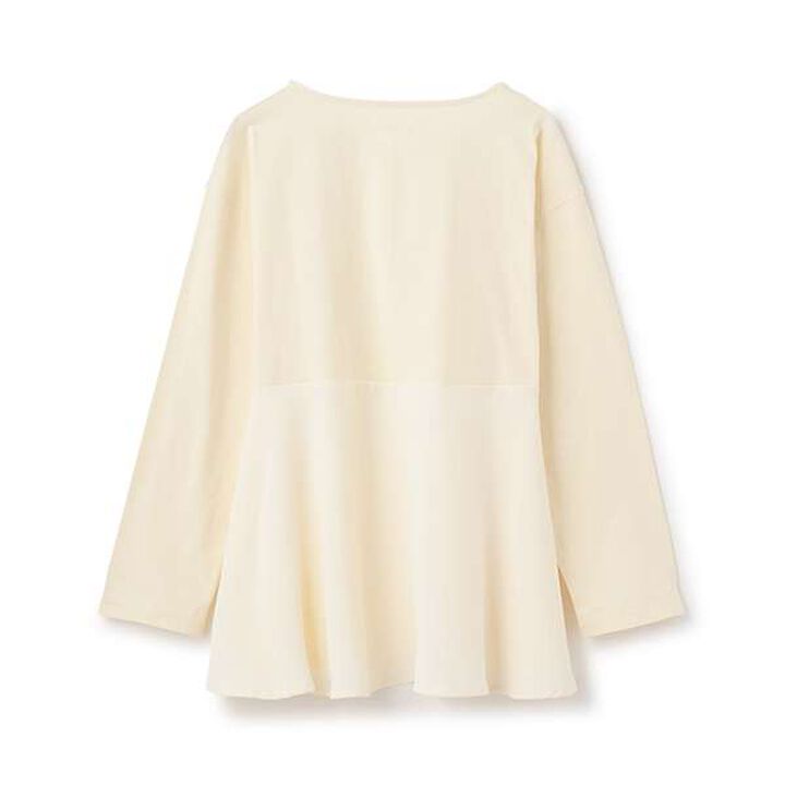 Link Peplum Long Sleeve T-Shirt,Cream, medium image number 1