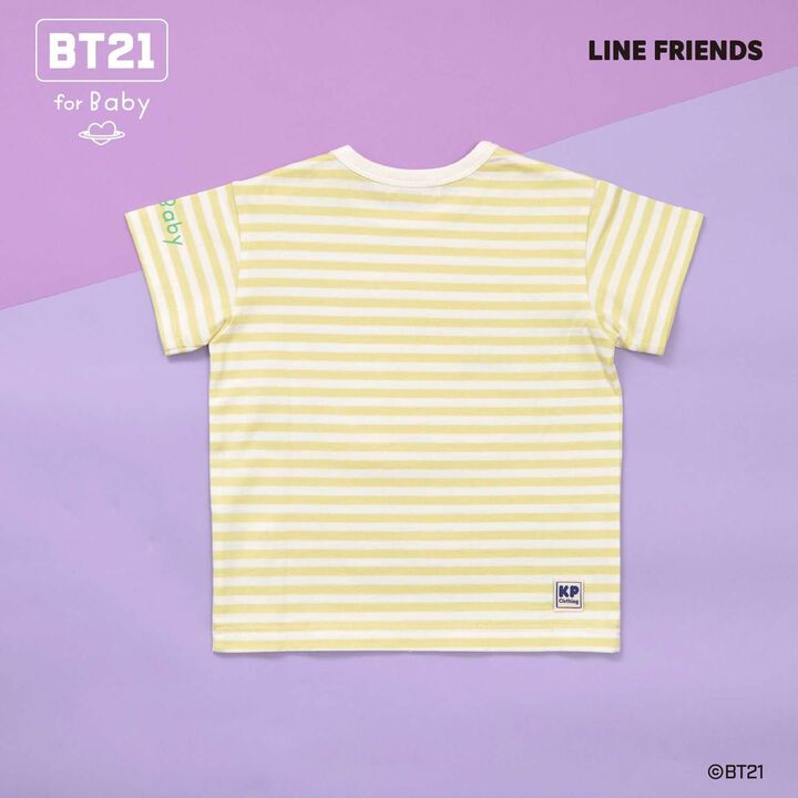 [BT21] Appliqué Stripe Short Sleeve T-Shirt,Sax blue, medium image number 25