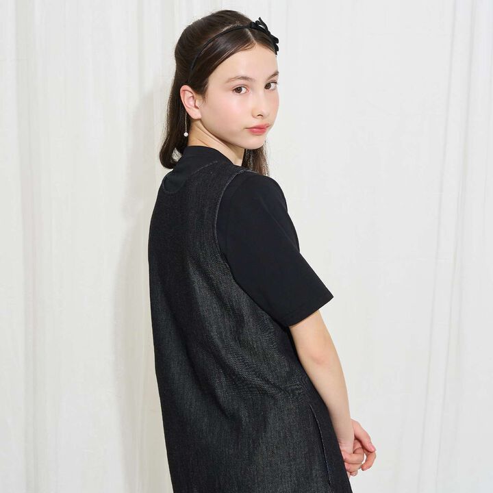 [AMI] Cool Touch Denim Balloon Jumper Skirt Inner Set,Black, medium image number 17