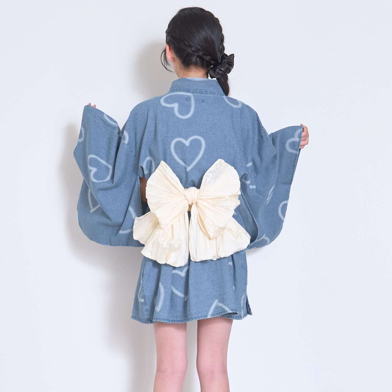 Denim Mini 2WAY Yukata,Navy, large image number 4