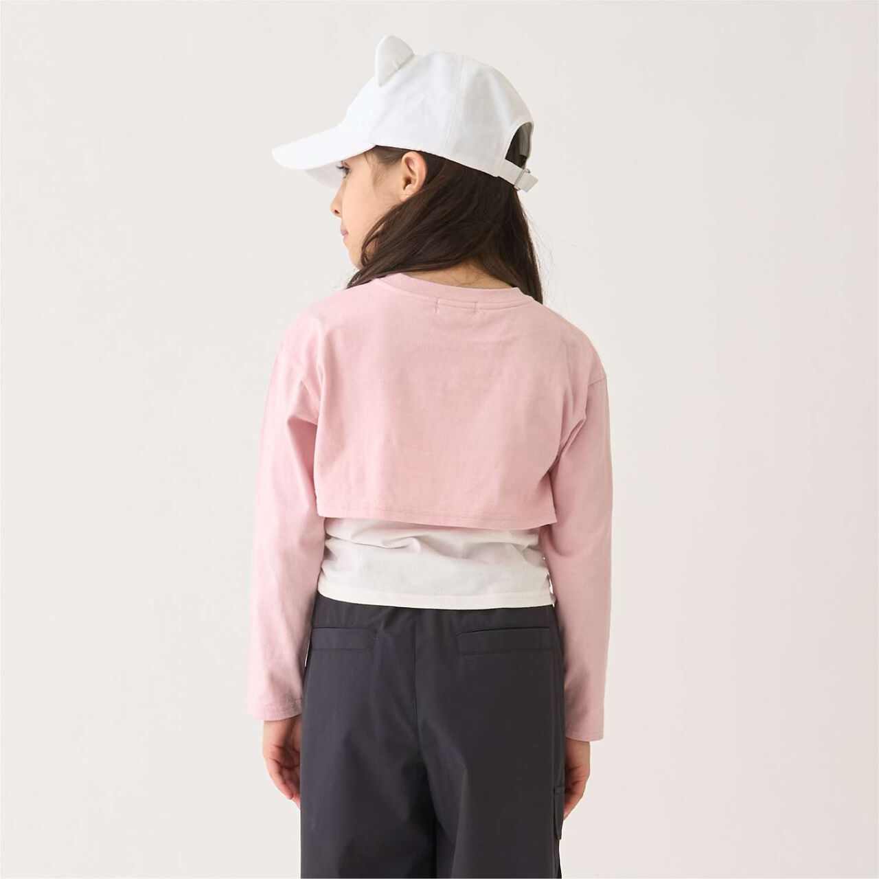 100% Cotton Anti-Stain Layered Short Long-Sleeve T-Shirt,Lavender, large image number 5