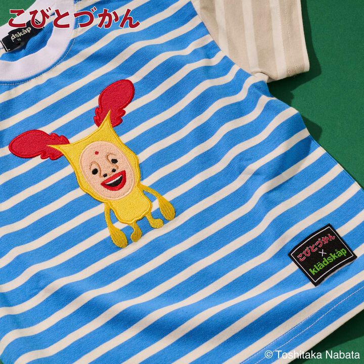 [Kobito Zukan] Stripe Pattern Short-Sleeve T-Shirt,Navy, medium image number 18