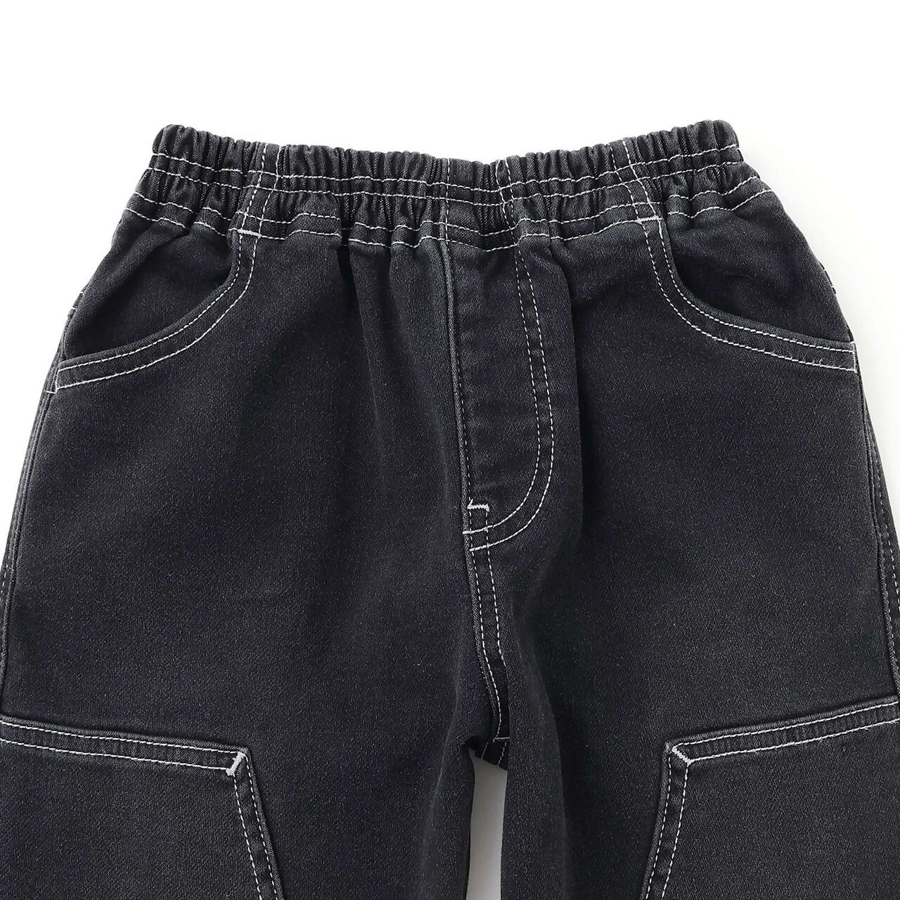 Stretch Denim Double Knee Work Pants,Navy, large image number 2