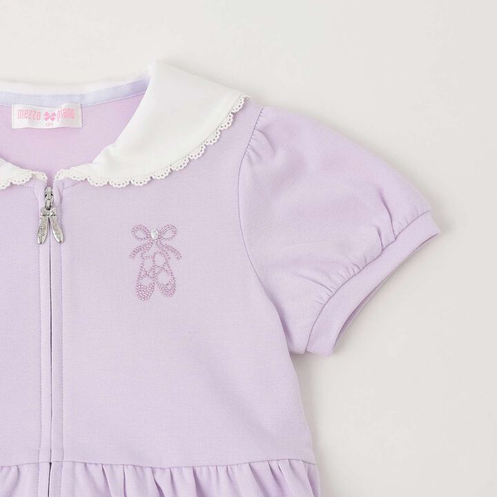 Front-Button Sailor Collar One-Piece Dress,Lilac, medium image number 3