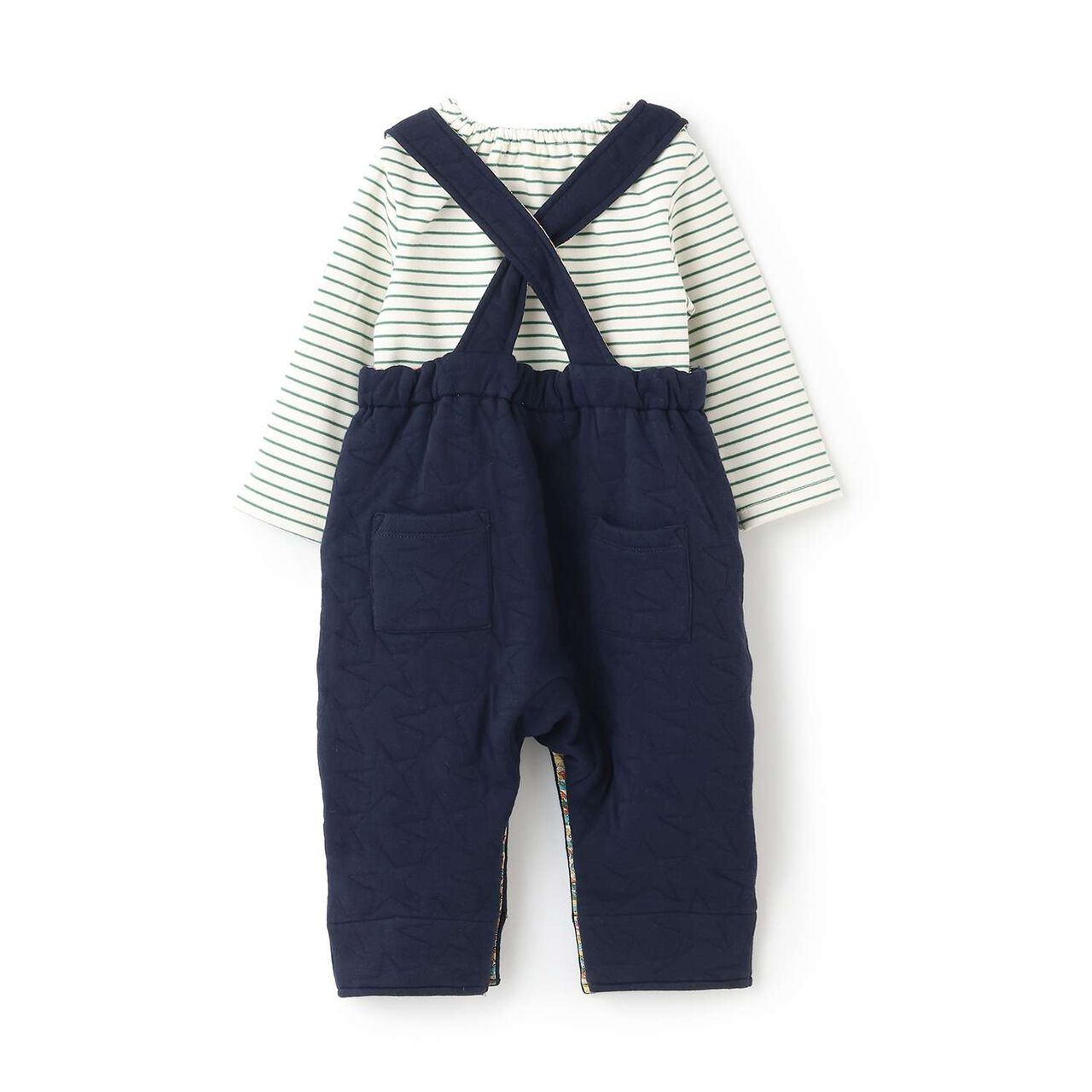 Liberty Appliqué Overalls Suit,Navy, large image number 1