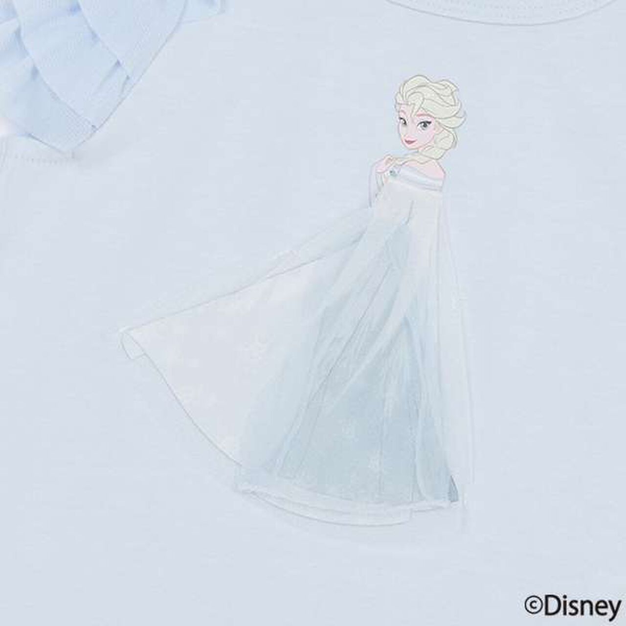 [Disney] Tulle Sleeve Graphic T-Shirt,Light blue, large image number 7