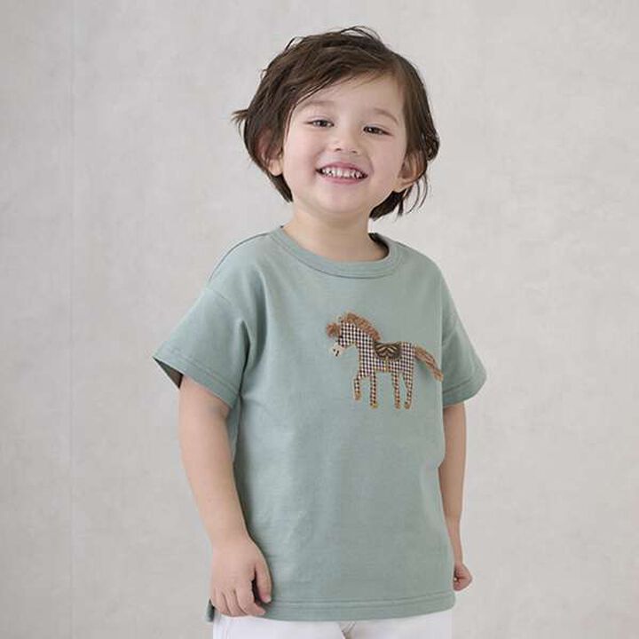 Appliqu&eacute; Car Pony Short Sleeve T-Shirt,Smoke white, medium image number 24