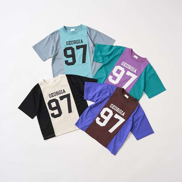 [Kaiteki Tenjiku] Bi-Color Big T-Shirt,Smoke white, medium image number 1