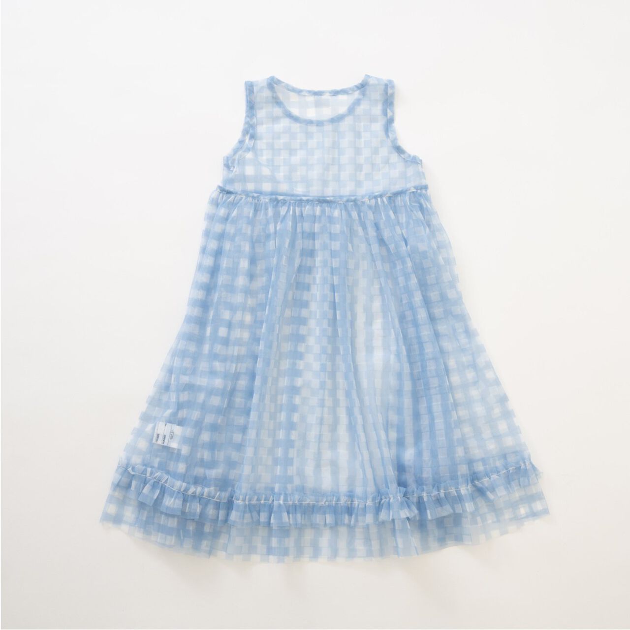 Chiffon Checkered One-Piece Dress,Lavender, large image number 8