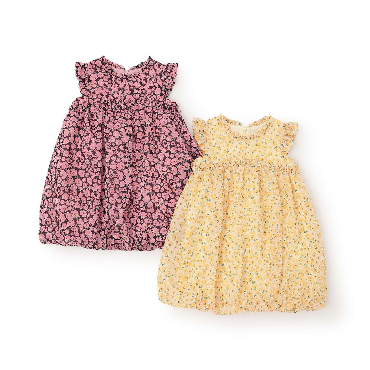 Petite Floral Balloon One-Piece Dress,Pink, large image number 8