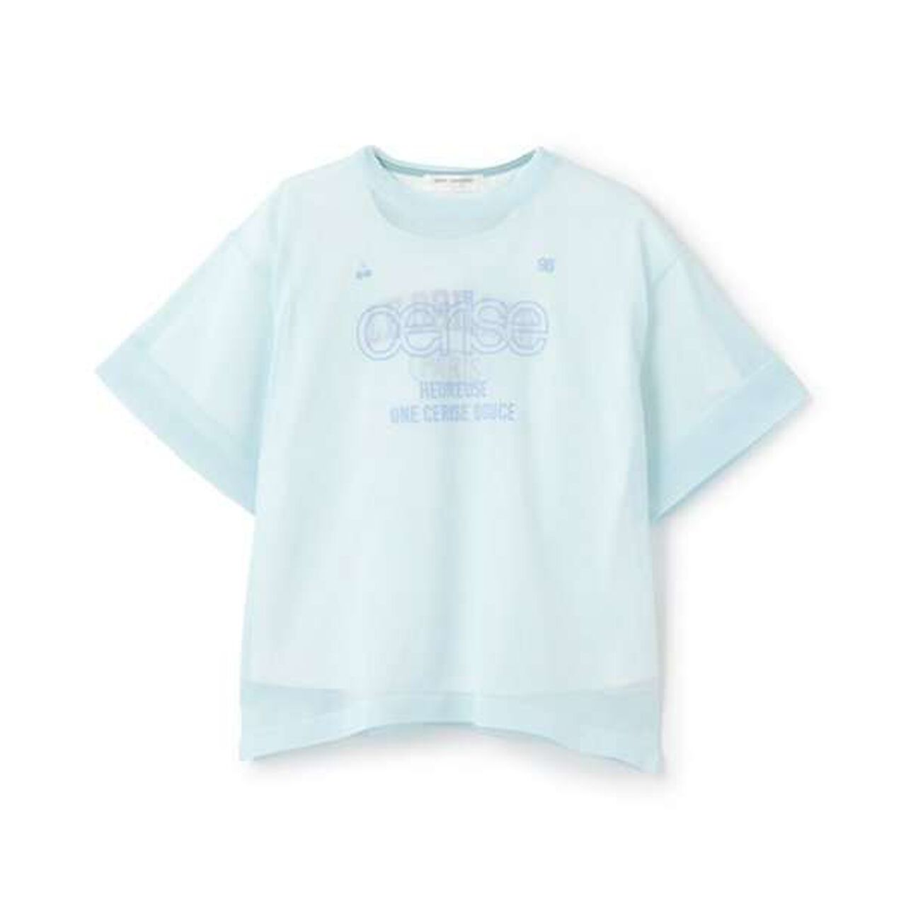 Sheer Knitwear T-Shirt Set,Light blue, large image number 0