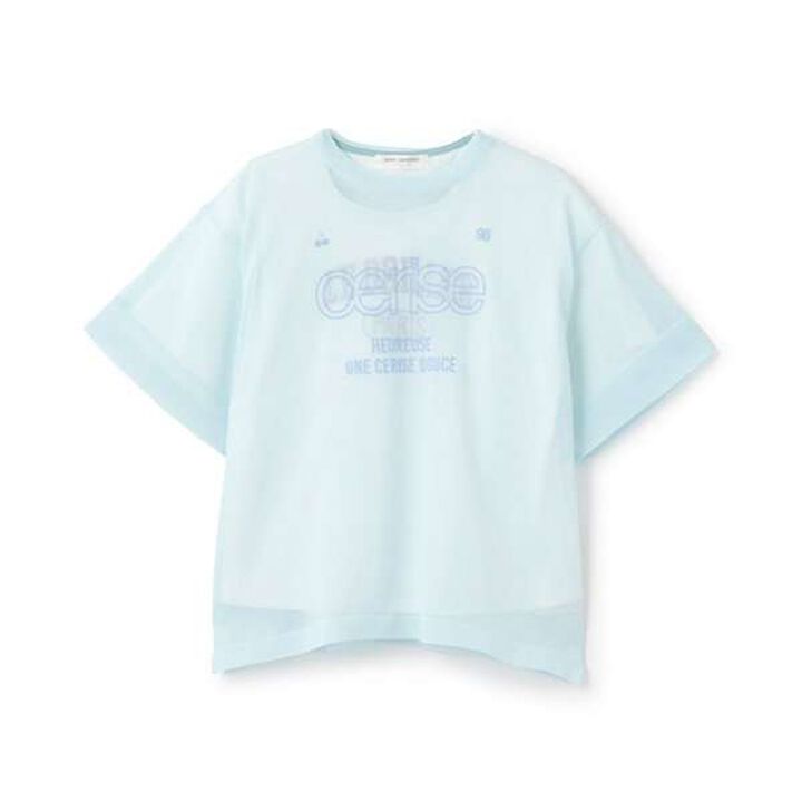 Sheer Knitwear T-Shirt Set,Light blue, medium image number 0