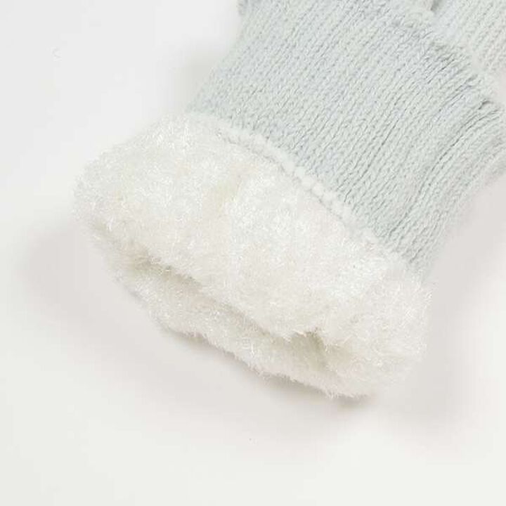 Reversible Fleece Ribbon Gloves,Light pink, medium image number 4