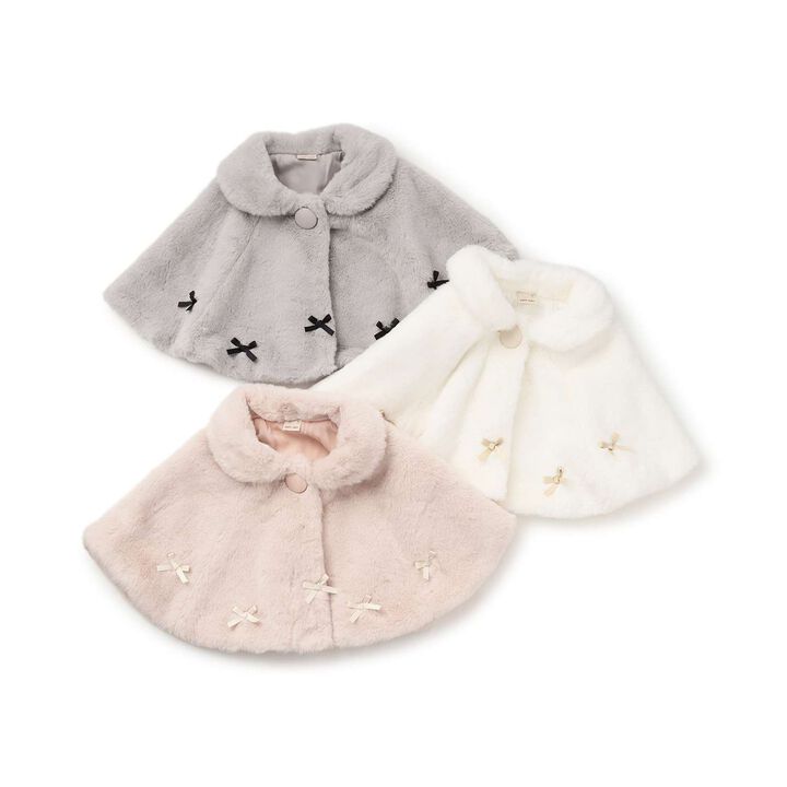 2 WAY Collar Ribbon Fur Cape,Light pink, medium image number 12