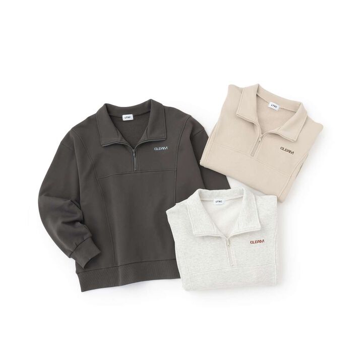 [LTXC/Cotton 100%] Half ZIP Pullover,Smoke white, medium image number 11